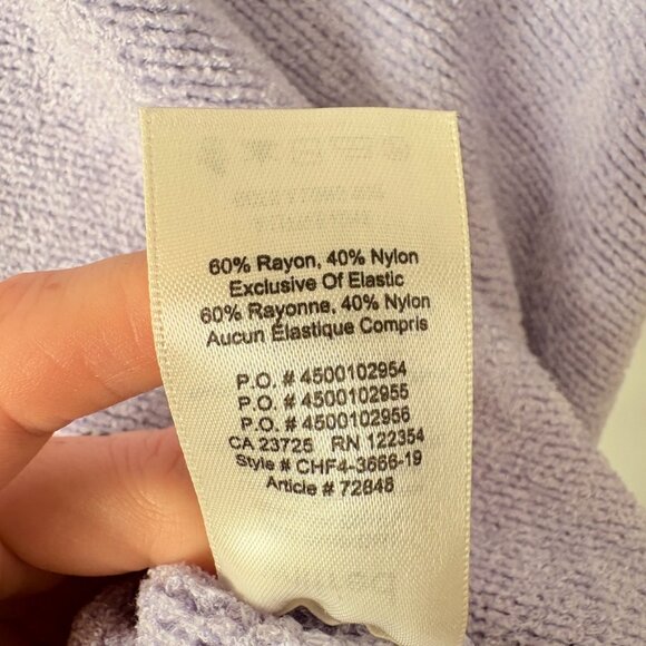 Aritzia Wilfred Mimi Chenille Knit Dolman Sleeve Cropped Sweater Purple Medium - Picture 7 of 7